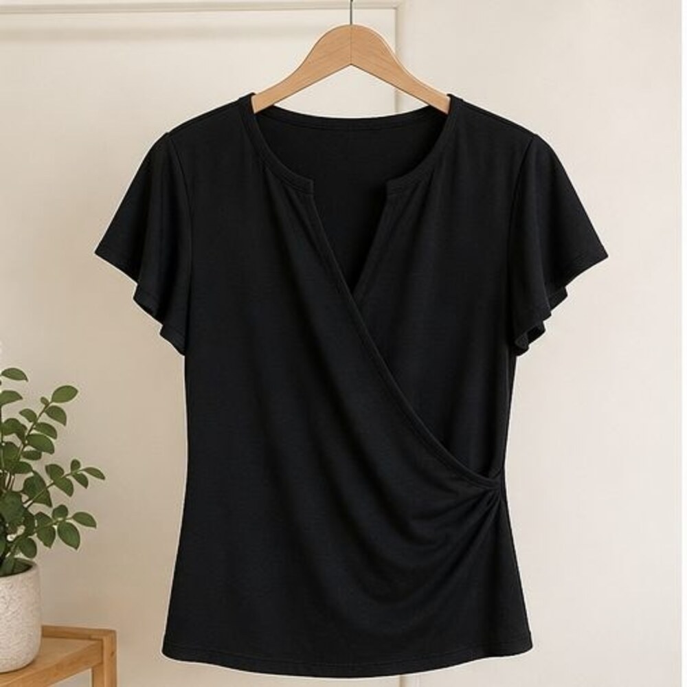 Black Pleated Blouse